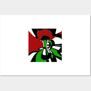 Abstract in red, green Posters and Art